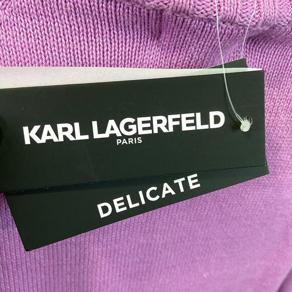 Karl Lagerfeld Purple Long Sleeves Embellished Sweater Large New With Tag - Picture 9 of 9